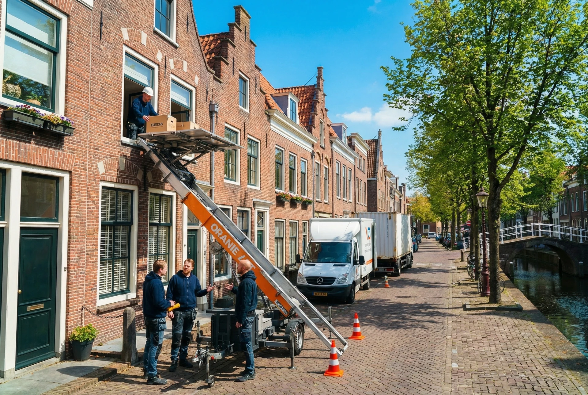 Aanhangerlift bij woning in Den Haag